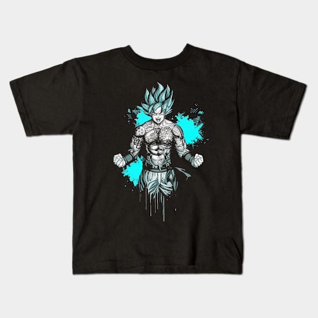 SonGoku Super Saiya jin Kids T-Shirt by amalia23